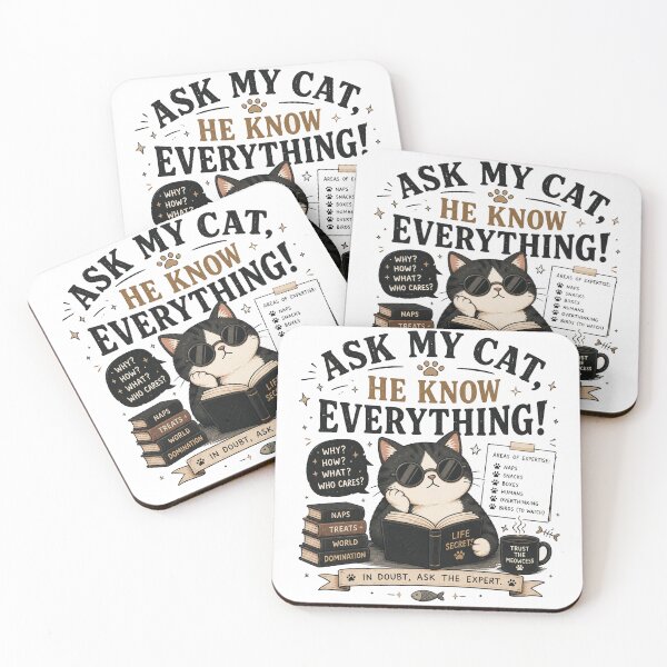 Item preview, ask my cat, he know everything! designed and sold by bandarartisan.