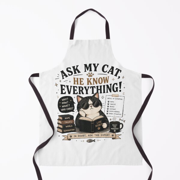Item preview, ask my cat, he know everything! designed and sold by bandarartisan.
