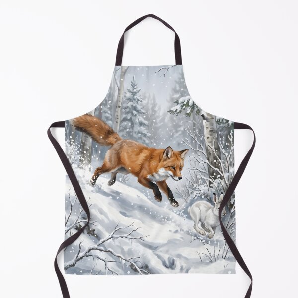 Item preview, Red Fox Chasing Snowshoe Hare - Winter Wildlife designed and sold by RubisLeaf.
