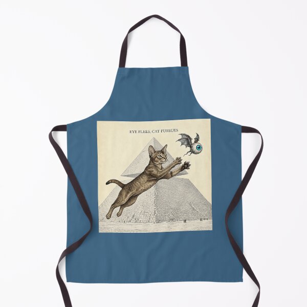 Item preview, Eye Flees, Cat Pursues — Illuminati Pyramid Cat Chasing Winged Eyeball designed and sold by SammyMorry.
