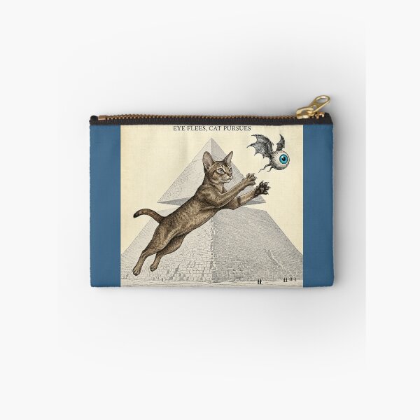 Item preview, Eye Flees, Cat Pursues — Illuminati Pyramid Cat Chasing Winged Eyeball designed and sold by SammyMorry.