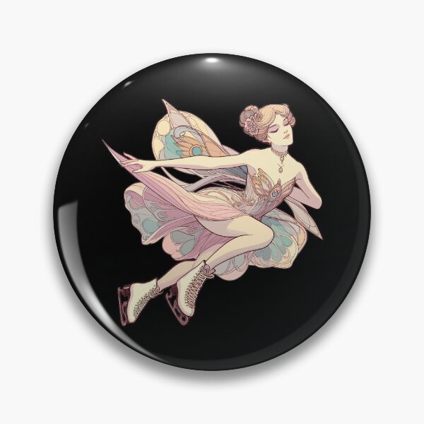 Item preview, Figure skating in Art Nouveau style – a pastel dream designed and sold by Pineapple-Tree.