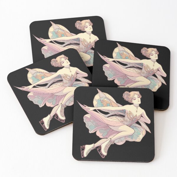 Item preview, Figure skating in Art Nouveau style – a pastel dream designed and sold by Pineapple-Tree.