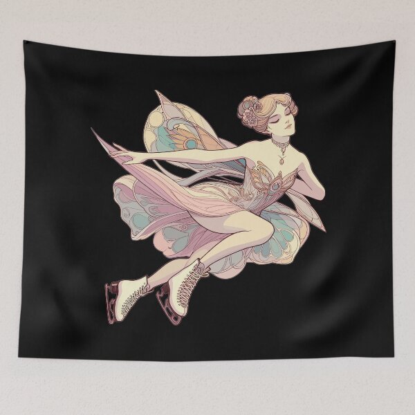 Item preview, Figure skating in Art Nouveau style – a pastel dream designed and sold by Pineapple-Tree.