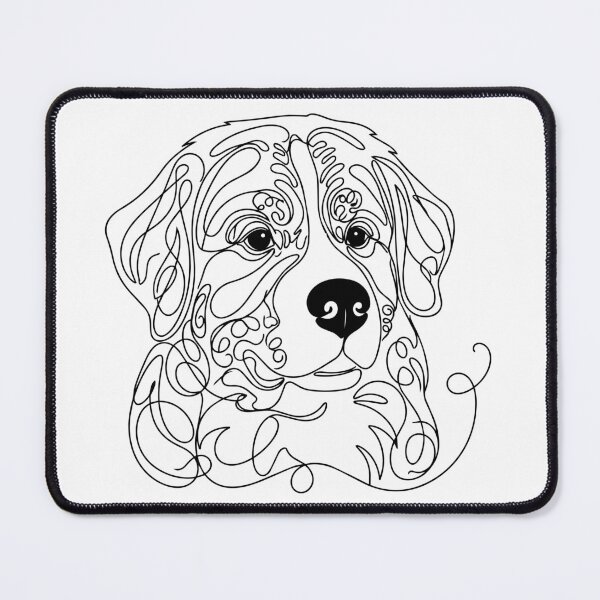 Artikelvorschau, Berner Sennenhund One Line Art – Modernes Kontur-Design entworfen und verkauft von Pfotenfaden.