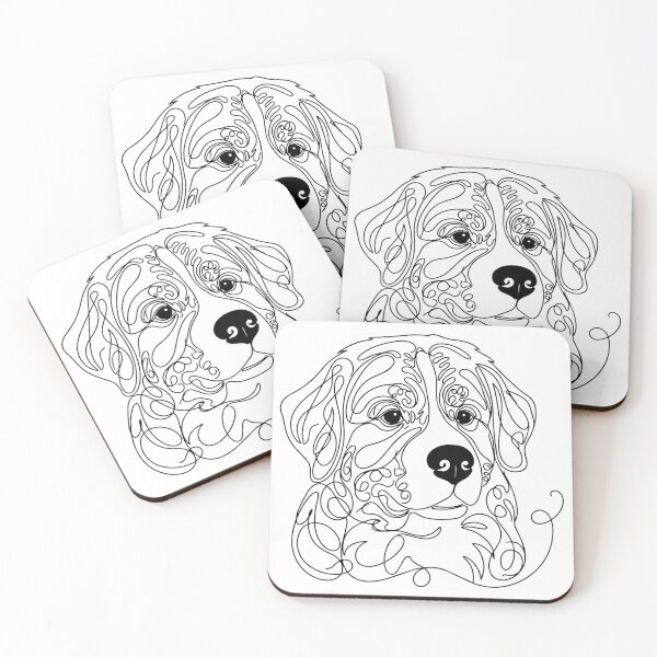 Artikelvorschau, Berner Sennenhund One Line Art – Modernes Kontur-Design entworfen und verkauft von Pfotenfaden.