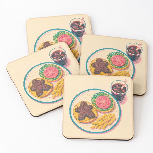 Item preview, Risograph Meeple Burger Fries Soda Board Game Geek  designed and sold by TackyTime.