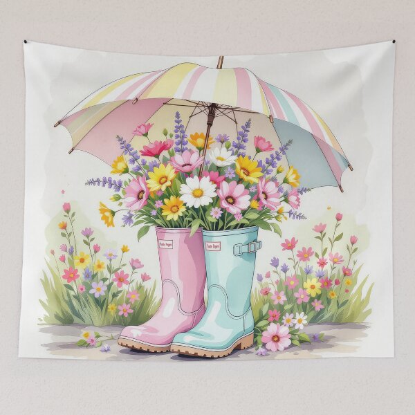 Item preview, Rainy Day Boot Bouquets 1 designed and sold by Leslie Montgomery Art.