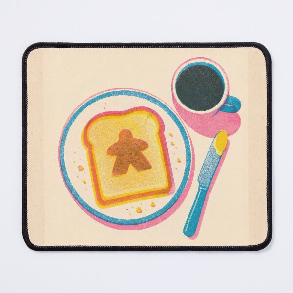 Item preview, Risograph Meeple Buttered Toast Coffee Board Game Geek  designed and sold by TackyTime.