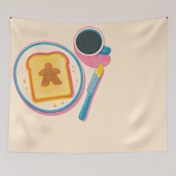 Item preview, Risograph Meeple Buttered Toast Coffee Board Game Geek  designed and sold by TackyTime.