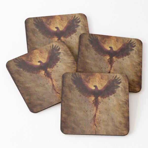 Item preview, Phoenix Rising on Burnt Parchment, Dark Fantasy Fire Bird, Rebirth Symbol, Mythological Flame Art, Ancient Textured Aesthetic designed and sold by CosmicAnomaly.