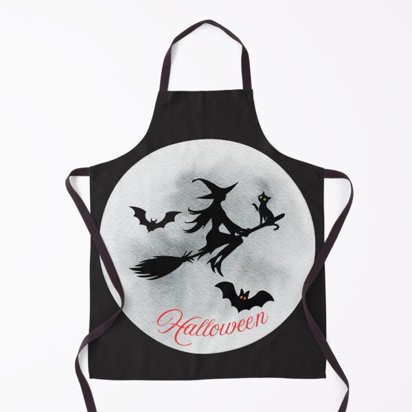 Item preview, Halloween Witch Flight Silhouette with Black Cat and Bats – Spooky Moon Design designed and sold by photoart1854.