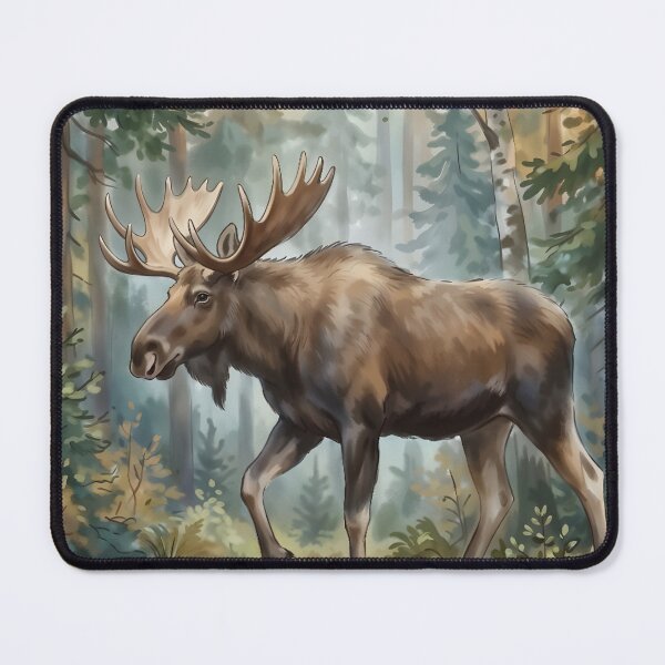 Item preview, Bull Moose in Misty Forest - North American Wildlife designed and sold by RubisLeaf.
