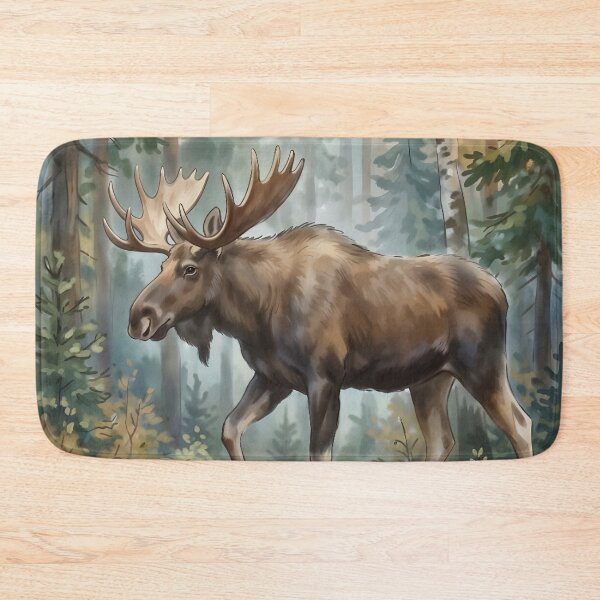 Item preview, Bull Moose in Misty Forest - North American Wildlife designed and sold by RubisLeaf.
