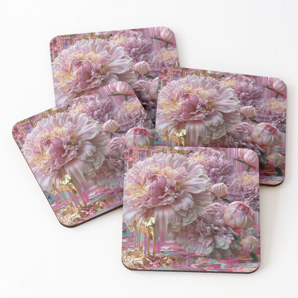 Item preview, Molten Peonies – Rococo Punk Gold Bloom designed and sold by VelvetThornsArt.