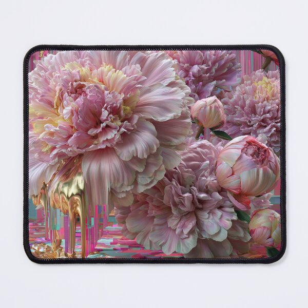 Item preview, Molten Peonies – Rococo Punk Gold Bloom designed and sold by VelvetThornsArt.