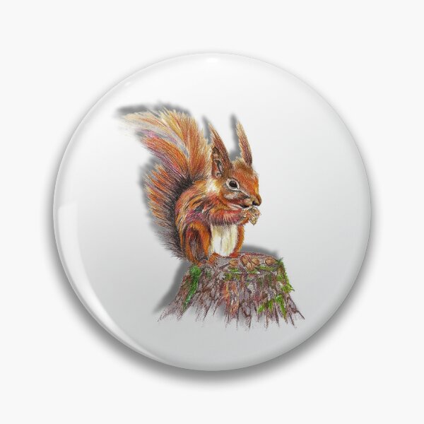 Item preview, Red Squirrel Fine Art Print, Hand-Drawn Wildlife Illustration, Woodland Wall Art designed and sold by Vesivariart.