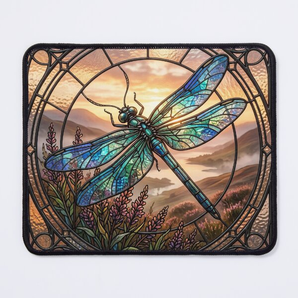 Item preview, Colorful Dragonfly Stained‑Glass Artwork designed and sold by SoulTreasures.