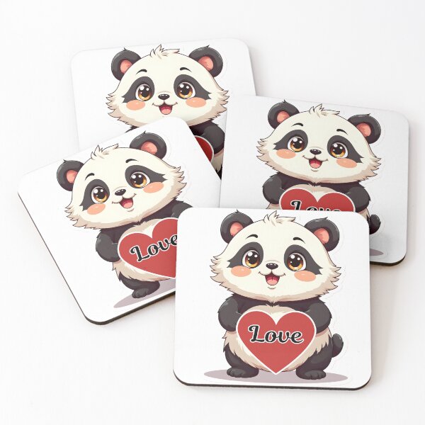 Item preview, Cute Panda Holding Love Heart designed and sold by SoftAuraStudi0.