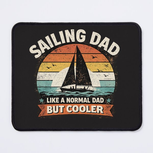 Item preview, Sailing Dad Like a Normal Dad But Cooler – Vintage Sailboat Retro Nautical Gift for Fathers designed and sold by MWSailingClub.