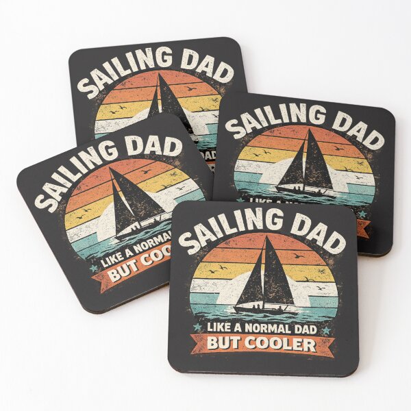 Item preview, Sailing Dad Like a Normal Dad But Cooler – Vintage Sailboat Retro Nautical Gift for Fathers designed and sold by MWSailingClub.