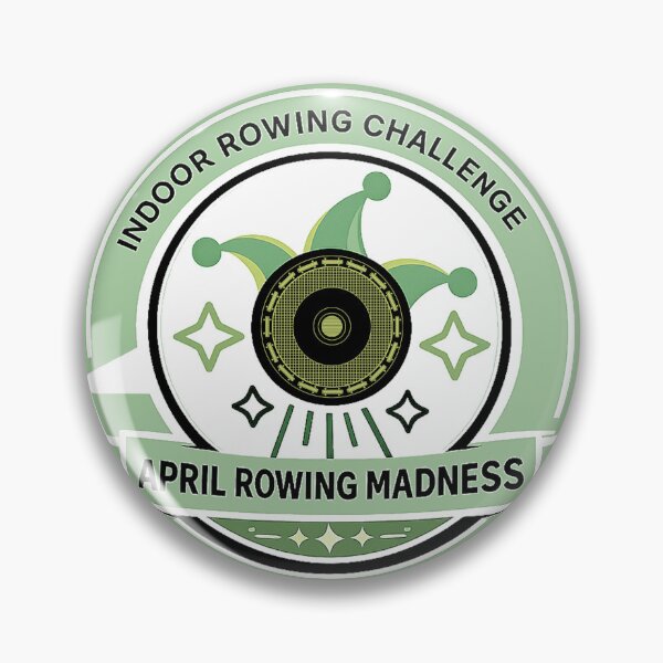 Item preview, April Indoor Rowing Challenge Badge – Funny Gym Workout Design designed and sold by Mahmoud Salah.