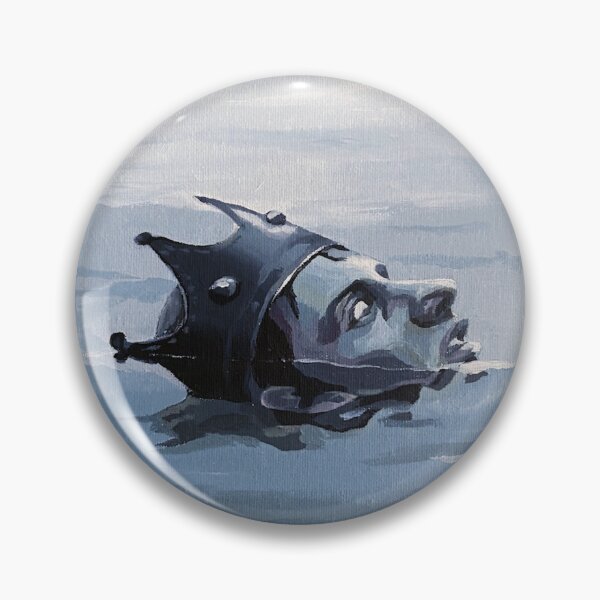 Item preview, Crowned head floating in grey waters designed and sold by pencilIDK.