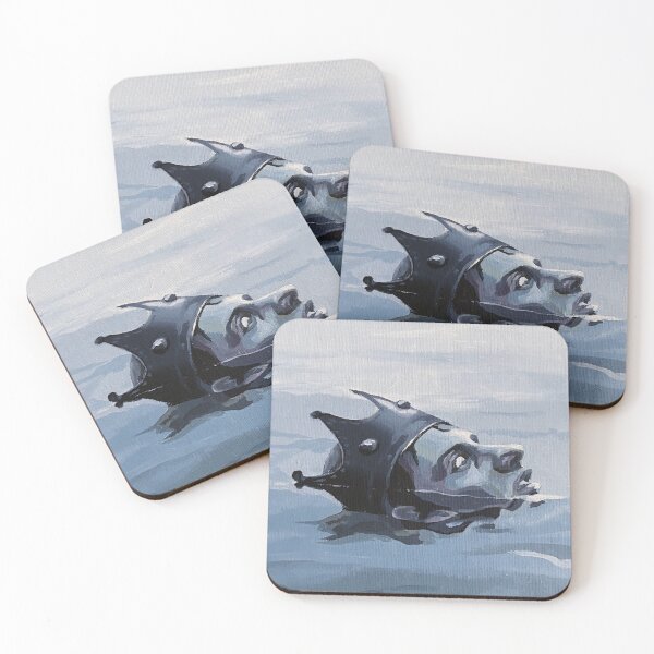 Item preview, Crowned head floating in grey waters designed and sold by pencilIDK.