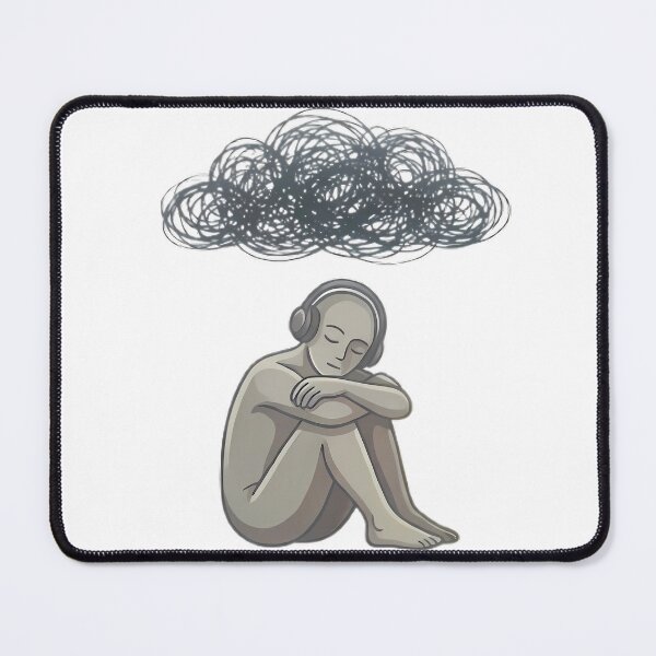 Item preview, Sad Minimalist Headphones Illustration designed and sold by LYZ7VANI.