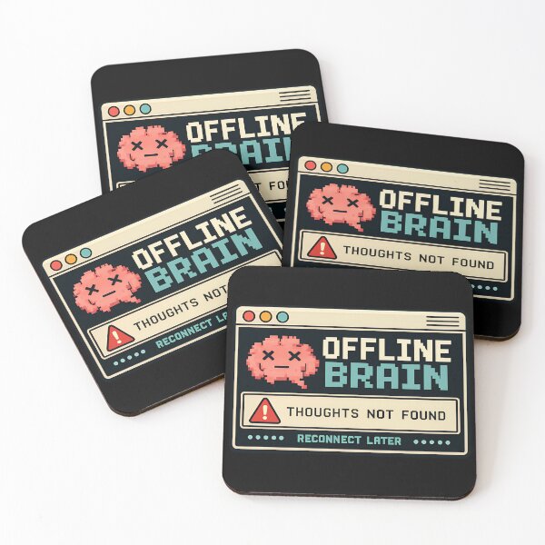 Item preview, Offline Brain Thoughts Not Found Funny Tech Design designed and sold by TeeTimeTreasure.