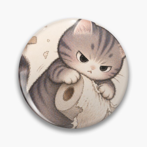 Item preview, Chaotic Cat Destroying Toilet Paper designed and sold by LovelyCatGalaxy.