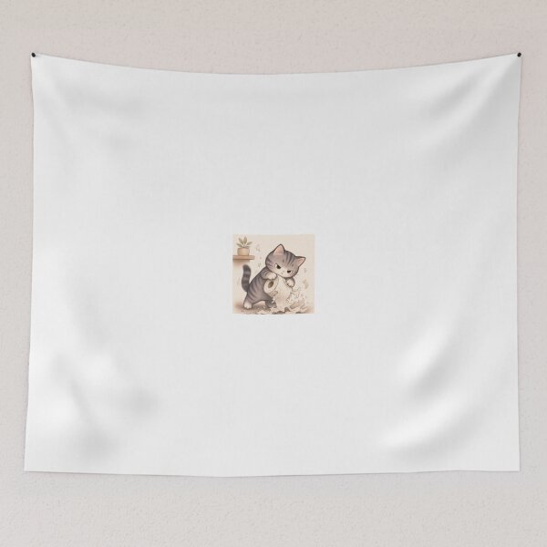 Item preview, Chaotic Cat Destroying Toilet Paper designed and sold by LovelyCatGalaxy.