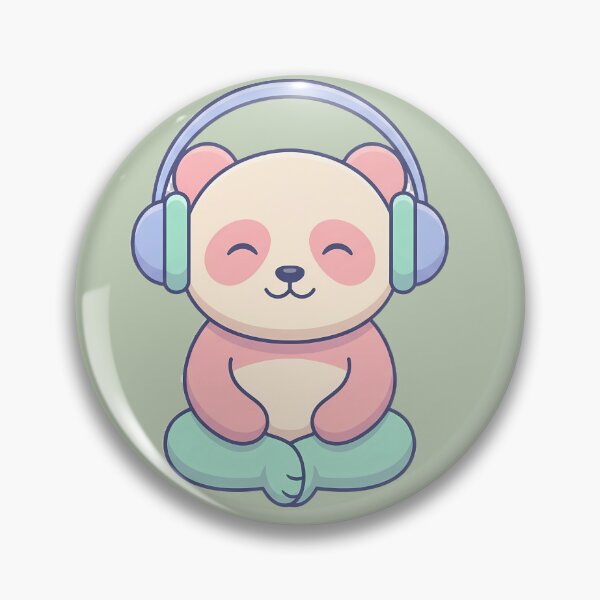 Item preview, Cute Meditating Panda With Headphones designed and sold by LYZ7VANI.
