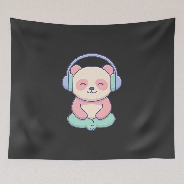 Item preview, Cute Meditating Panda With Headphones designed and sold by LYZ7VANI.