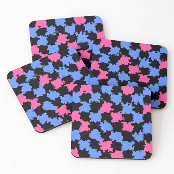 Item preview, Pink Blue On Black Irregular Abstract Design  designed and sold by PatternTitan.