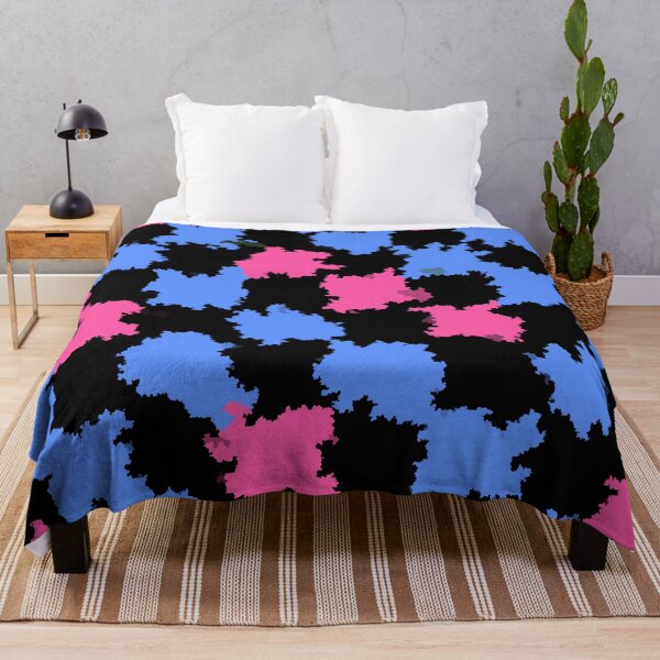 Item preview, Pink Blue On Black Irregular Abstract Design  designed and sold by PatternTitan.