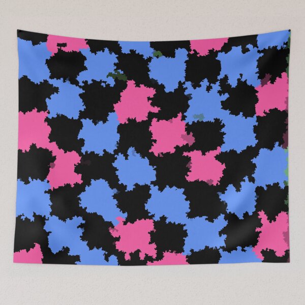 Item preview, Pink Blue On Black Irregular Abstract Design  designed and sold by PatternTitan.
