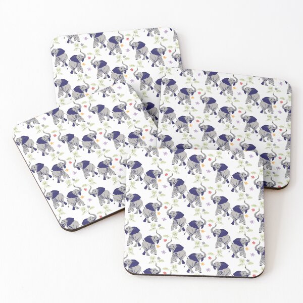 Item preview, The Majestic Elephant Parade: Hand-Painted Botanical Textile Art designed and sold by auran14.