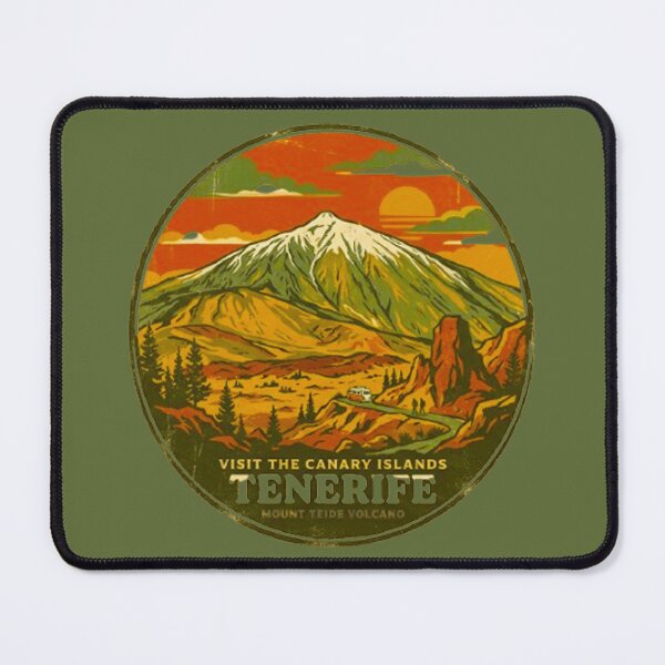Item preview, Vintage Tenerife Canary Islands Mount Teide Volcano Travel Poster designed and sold by MT-Hub | Cute Aesthetic Art, Stickers & Phone Cases.