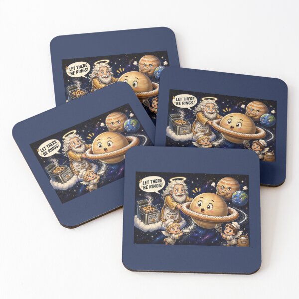 Item preview, Let There Be Rings — God Makes Saturn a Donut Funny Space Art designed and sold by SammyMorry.