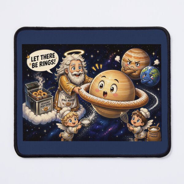 Item preview, Let There Be Rings — God Makes Saturn a Donut Funny Space Art designed and sold by SammyMorry.