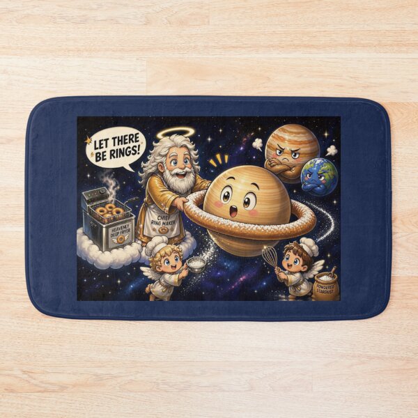 Item preview, Let There Be Rings — God Makes Saturn a Donut Funny Space Art designed and sold by SammyMorry.