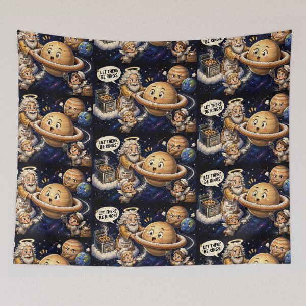 Item preview, Let There Be Rings — God Makes Saturn a Donut Funny Space Art designed and sold by SammyMorry.