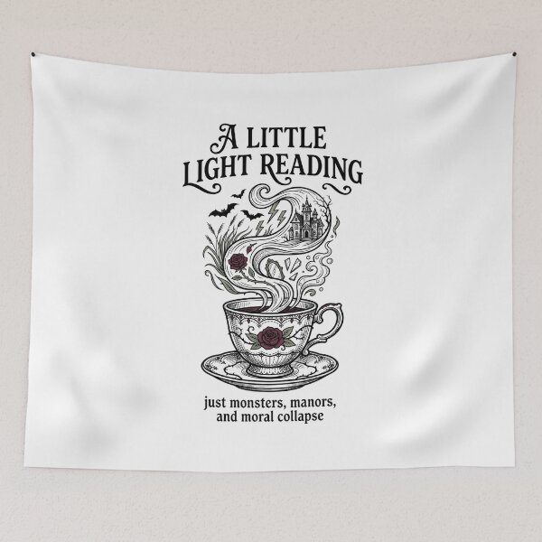Item preview, A Little Light Reading Monsters Manors Moral Collapse Gothic Books designed and sold by Fenay Designs.