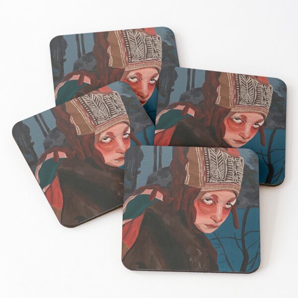 Item preview, Portrait of a forest woman with red ears and a headband designed and sold by pencilIDK.