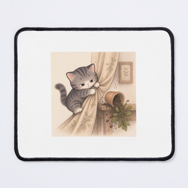 Item preview, Chaotic Cat Pulling Curtain designed and sold by LovelyCatGalaxy.