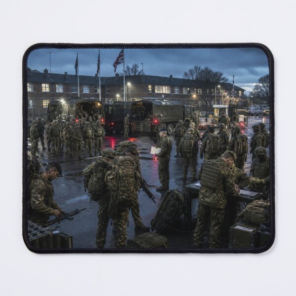 Item preview, British Army Mobilisation at Dusk | Modern War Military Barracks Print designed and sold by Element Horizon Studio.