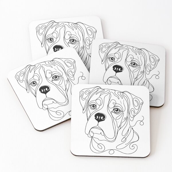 Item preview, Boxer One Line Art – Modern contour design designed and sold by Pfotenfaden.