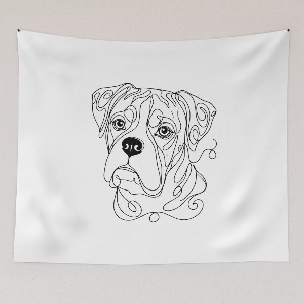 Item preview, Boxer One Line Art – Modern contour design designed and sold by Pfotenfaden.