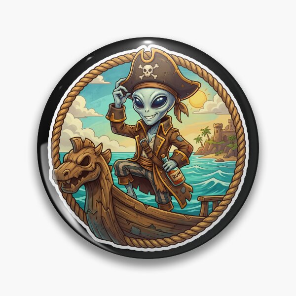 Item preview, Brave Alien Pirate Captain On Dragon Ship designed and sold by Sunkhung.